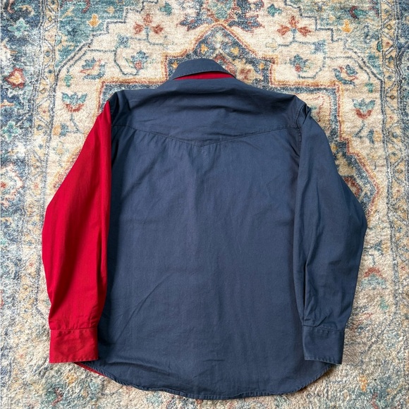 Vintage Texas Flag Western Pearl Snap Shirt Large - Picture 2 of 4